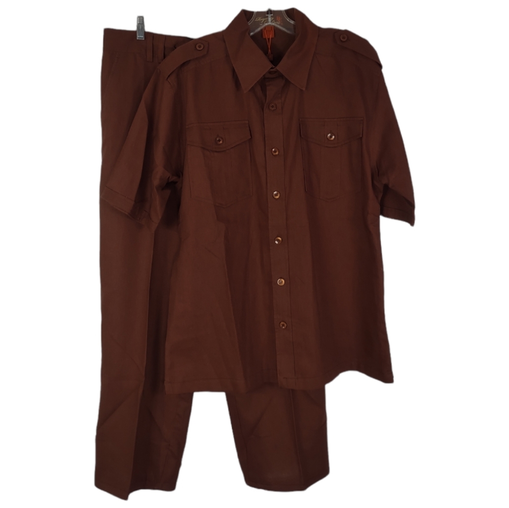 BROWN LINEN 2 PIECE SET / SUIT - NWT